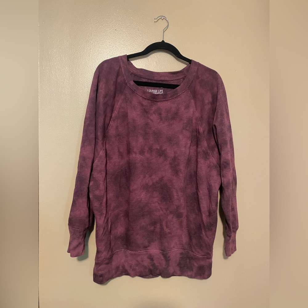 Purple Tie-dye Loung Life Weekend Sweatshirt. Size: Medium.
